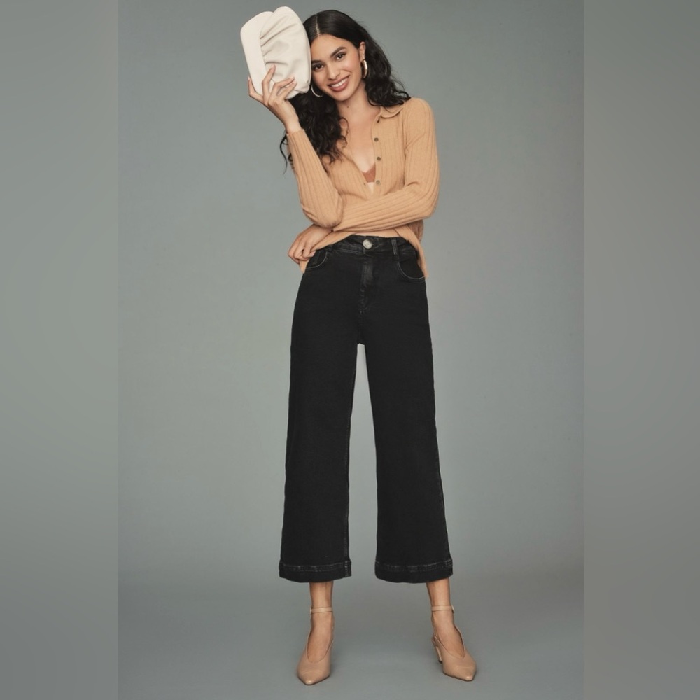 Anthropologie Pilcro The Skipper High-Rise Crop Wide-Leg Jeans